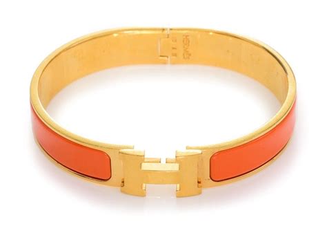 hermes gold bangle bracelet|hermes orange enamel bangle bracelet.